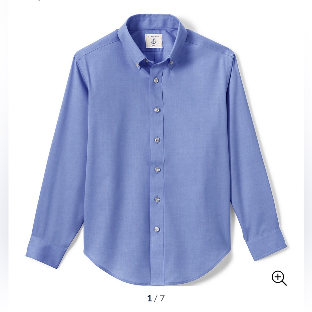 Lands End - French blue pinpoint Oxford shirt - US 14 (11-12 years)
